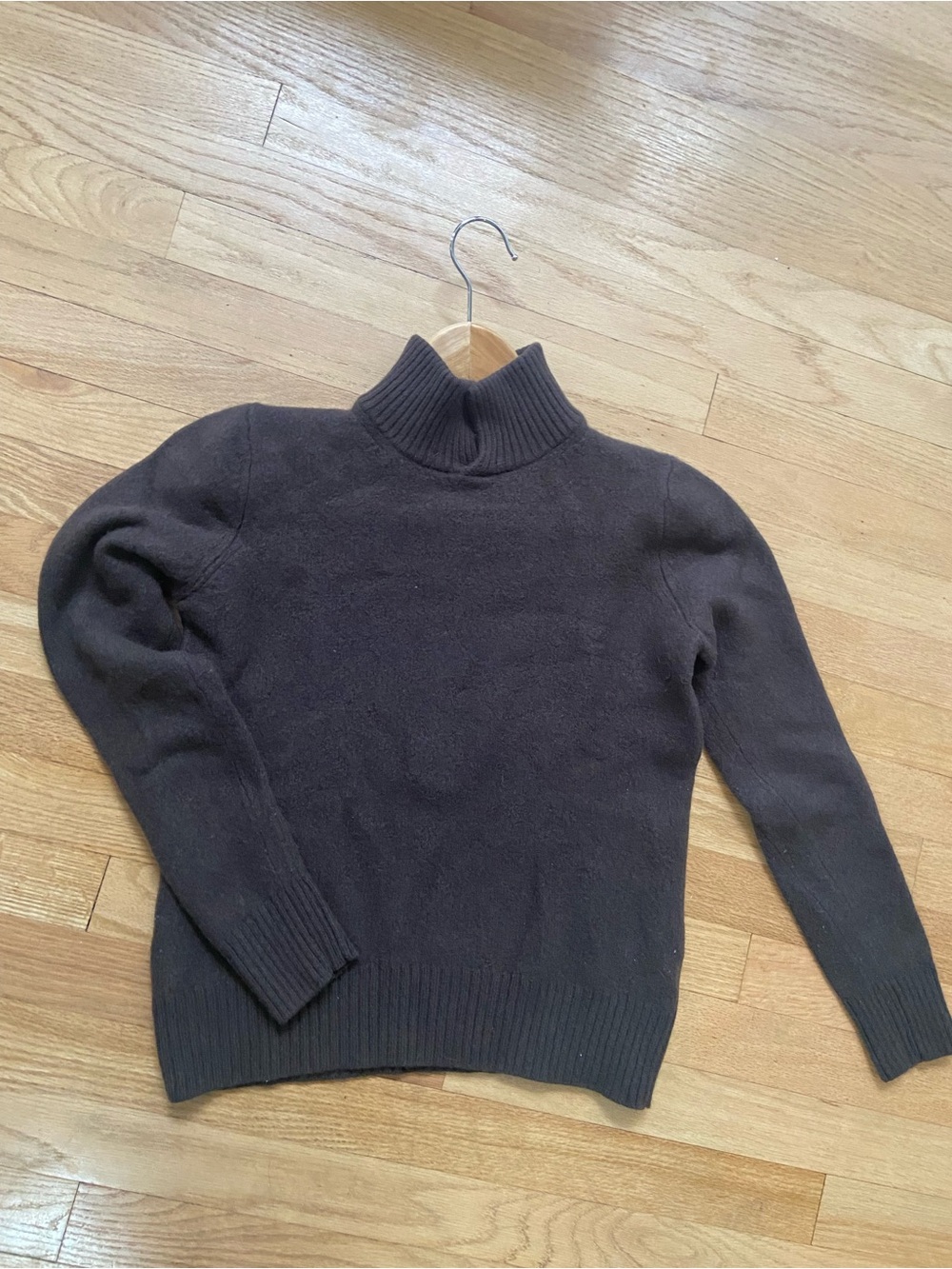 REISS Thick Sweater Turtleneck S Small Lambswool Cashmere Dark Browk